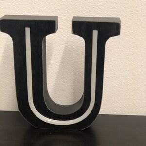Light Up Black Marquee Letter U For Lamp, Party Or Decoration